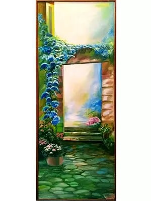 Garden Gate | With Frame | Oil On Canvas | By Yogita Makadia