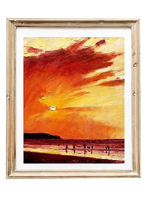 The Flame Sky | Acrylic On Canvas | With Frame | By Mitisha Vakil