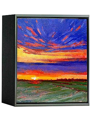 Over The Fields | Acrylic On Stretched Canvas | With Frame | By Mitisha Vakil