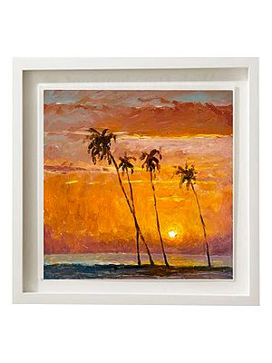 The Last Light Passing | Acrylic On Board | With Frame | By Mitisha Vakil