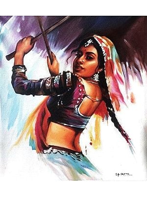 Gujarati Dancing Lady | Oil On Canvas | By Jai Prakash Verma