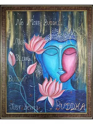 Buddha Lotus  | Acrylic Colors On Canvas | With Frame | By Rachita Trehan