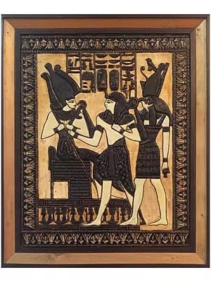 Egyptian Theme Mural |  Oil Colors  On  Mdf Board | With Frame | By Rachita Trehan