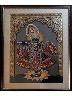 Shrinathji Tanjore  | Acrylic Colors On Mdf Board | With Frame | By Rachita Trehan