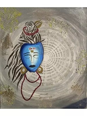 Shiva Mantra Art | Acrylic Colors On Canvas Board | By Rachita Trehan