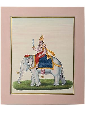 Indra Riding Airavata Holding The Vajra