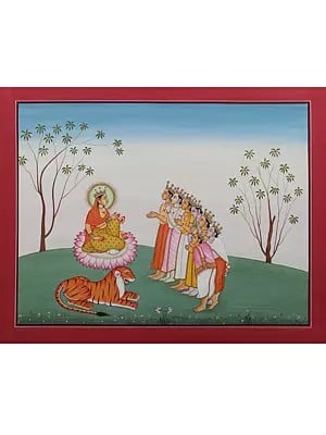 The Gods Praying to Devi Parvati