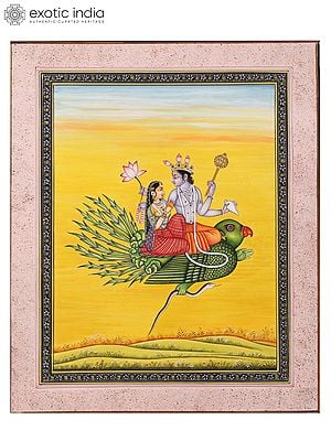Lord Vishnu with Goddess Lakshmi on Garuda