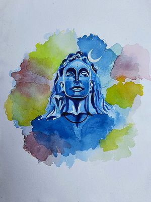 Adiyogi Shiva | Water Color Transparent | Painting by Harshita Deogade