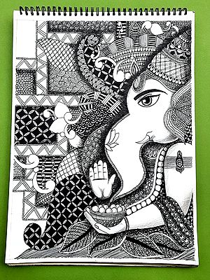 Ganpatti Bappa Ink Pen Art | by Harshita Deogade