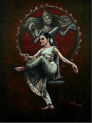 Dance of Nataraja | Acrylic Painting by Nisha Singh | with Frame