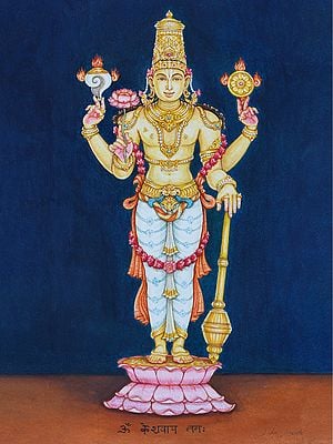 Standing Hari Narayana | Watercolor and Pencil on Paper | Drdha Vrata Gorrick