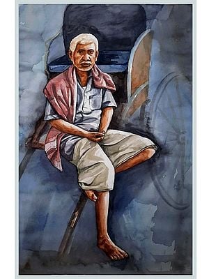 Kolkata Rickshaw Puller | Painting by Noharika Deogade
