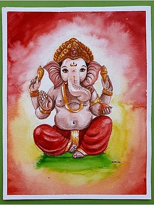 Blessing Ganesha | Painting by Noharika Deogade