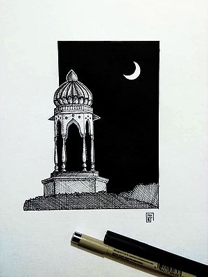 Minaret | Pencil Sketch | Painting by Noharika Deogade