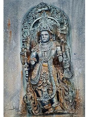 Hoysaleswara Temple Sculpture Painting | Water Color Painting | Kulwinder Singh