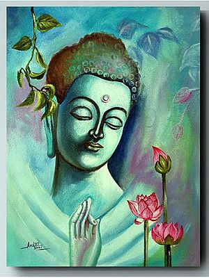 Peaceful Gautam Buddha | Acrylic Painting on Canvas | Kulwinder Singh