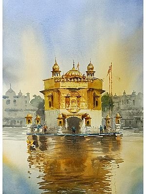 Goden Temple Backside View | Water Color On 100% Cotton Paper | Kulwinder Singh