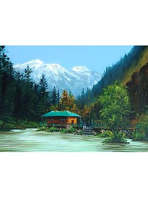 A House at Betaab Valley | Acrylic on Canvas | Kulwinder Singh