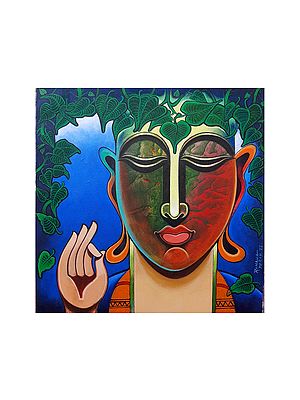 Acrylic Portrayal of Lord Buddha | Acrylic on Canvas | Ramana Peram