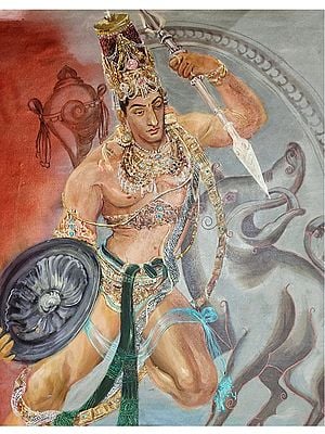 Pulakesin Chalukya | Acrylic Painting on Canvas | Anuj Shastrakar