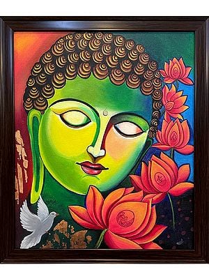 Peaceful Buddha | Acrylic On Canvas | Roshni Jashnani