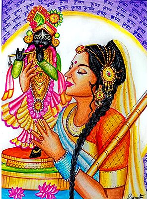 Portrayed of Krishna and Meera Bai | Pencil Color Painting by Samata Ghosh