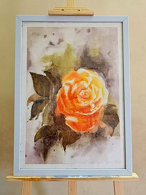 Blooming Rose Painting | Water Colour On Handmade Sheet | Sakshi Agarwal