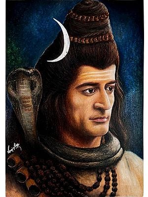 Lord Shiva (Mahadev) | Oil Pastel Color | Painting by Sanju Basu