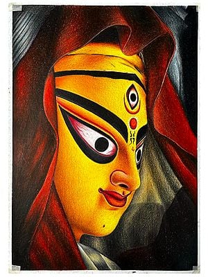 Maa Durga with Third Eye| Acrylic Paint | Painting by Sanju Basu