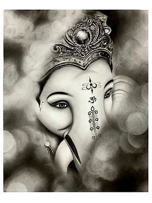 Lord Ganesha | Charcoal Painting | Gunjan Daga