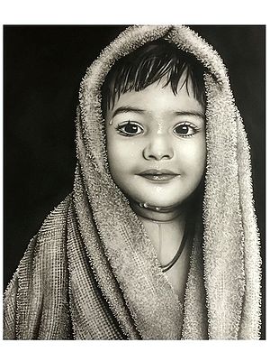 Childhood | Charcoal Painting | Gunjan Daga