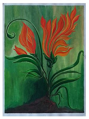 Fire Flower | Watercolor on Paper | By Sukanya Sarkar