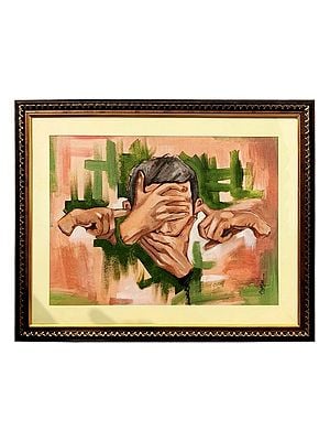 Bura Na Suno Na Bolo Na Dekho Painting With Frame | Acrylic Color | Ojasvi Singh