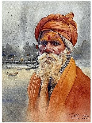 Sadhu Painting | Watercolor On Paper | Nishikant Palande