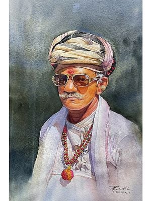 Sadhu (Kurta And Turban) | Watercolor On Paper | Nishikant Palande