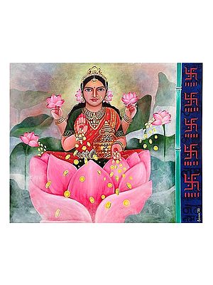 Goddess Lakshmi | Acrylic Painting On Canvas | Sourav Sinha