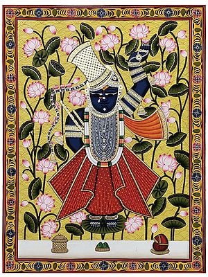 Shrinath Ji | Natural Color On Cloth | By Jagriti Bhardwaj