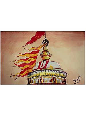 Top of Jagannath Temple | Acrylic on Paper | Mangaly Ghosh