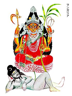 Goddess Shodashi and Shiva | Water Colour on Paper | Mangaly Ghosh