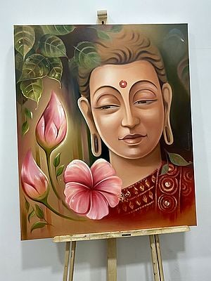 Painting of Lord Buddha | Oil on Canvas | Art by Vandana Verma