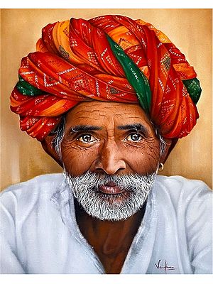 Old Men with Turben | Oil Painting by Vandana Verma