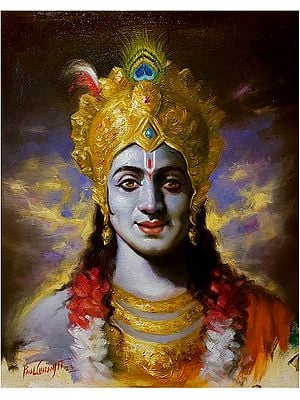 Shree Krishna | Oil Painting on Canvas by Paul Chiranjit