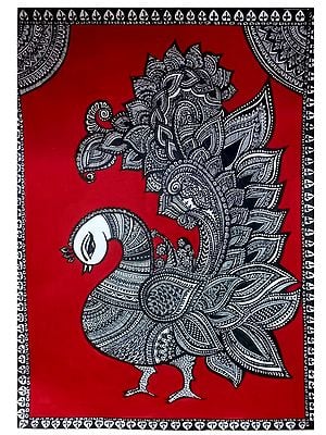 Peacock Pen Art | Painting On Canvas | By Shalini