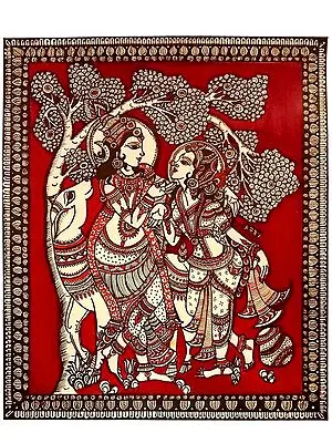 Radha Krishna On Canvas | Pen Art | By Shalini