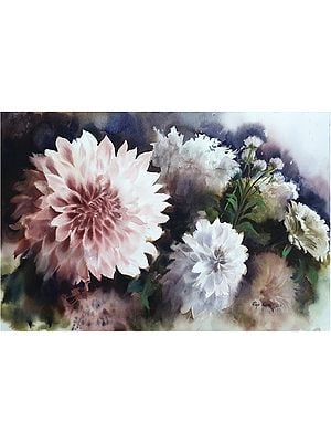 Bloomed Flower Painting | Watercolor Painting on Paper by Puja Kumar