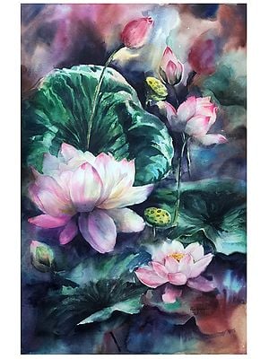 Auspicious By Puja Kumar | Watercolor On Paper