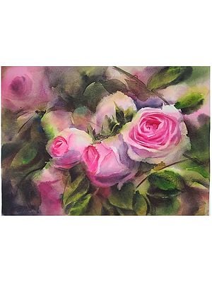 Pink Roses | Watercolor On Paper | Puja Kumar