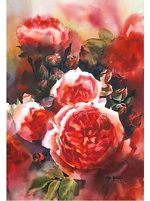 Blooming Freshness | Watercolor Painting on Paper | Artwork by Puja Kumar