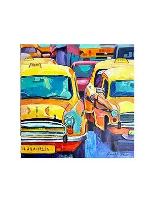 Kolkata Kaleidoscope Acrylic Painting | On Canvas | By Anukta Mukherjee Ghosh